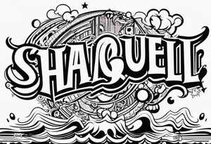 Tattoo of the name Shaqueill tattoo idea