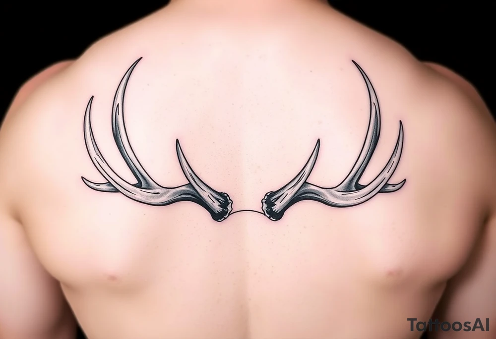 elk antler sheds realistic tattoo idea