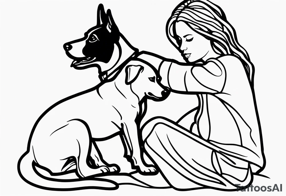 DOG AND PERSON tattoo idea