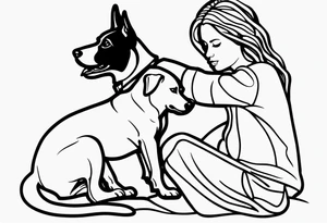 DOG AND PERSON tattoo idea