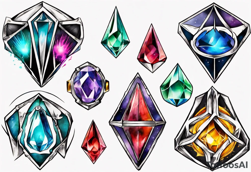 the seven chaos emeralds tattoo idea