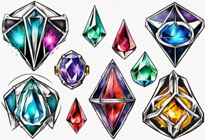 the seven chaos emeralds tattoo idea