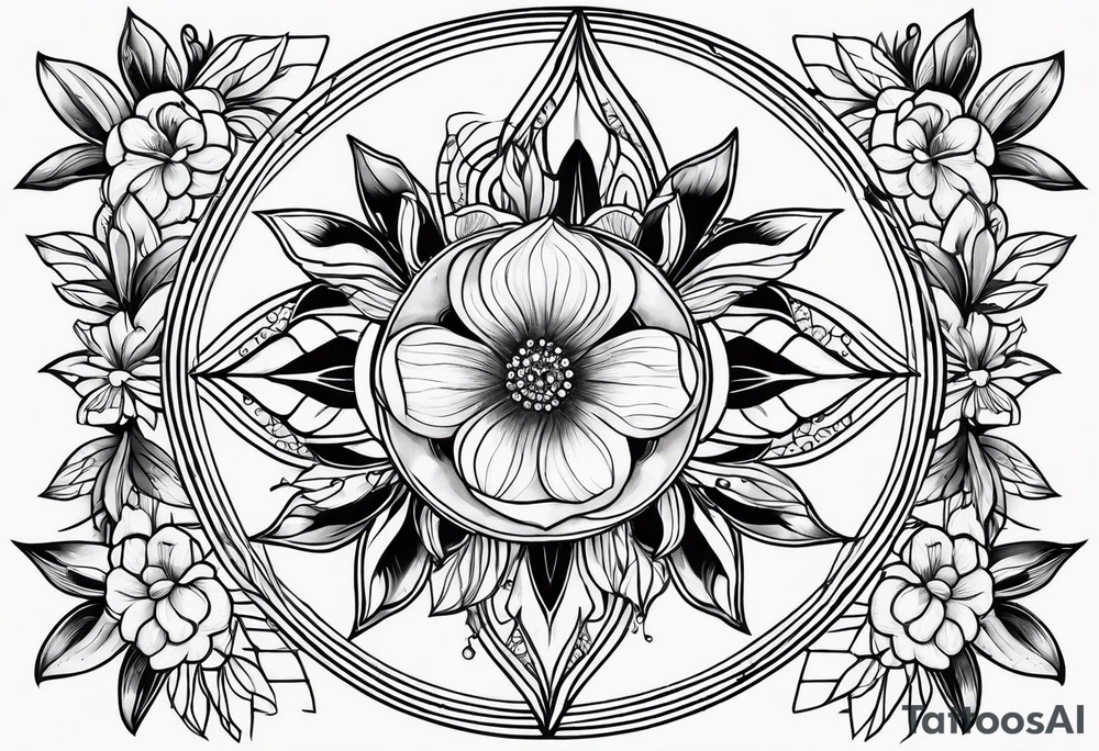 Lunar phases Virgo flowers tattoo idea