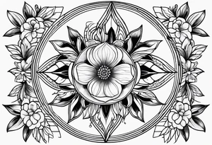 Lunar phases Virgo flowers tattoo idea