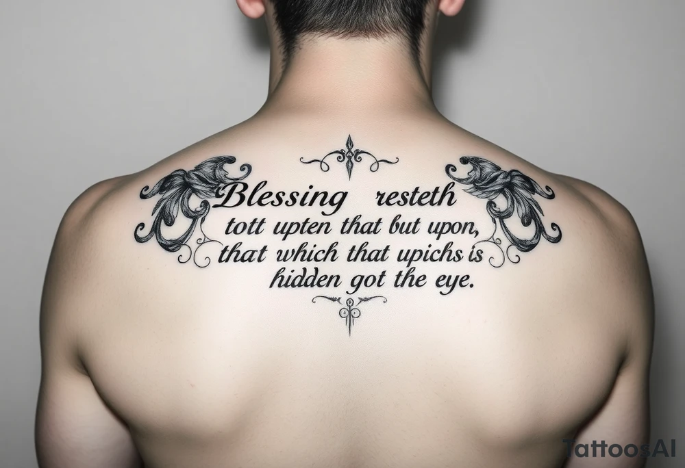 Blessing resteth not but upon that which is hidden from the eye tattoo idea