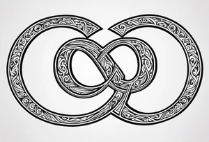 Infinity symbol with a letter B and 2 letter J’s tattoo idea