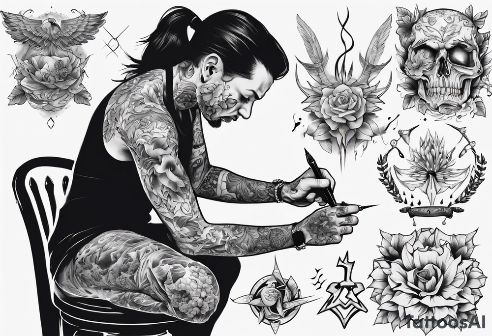 tattoo artist at work tattoo idea