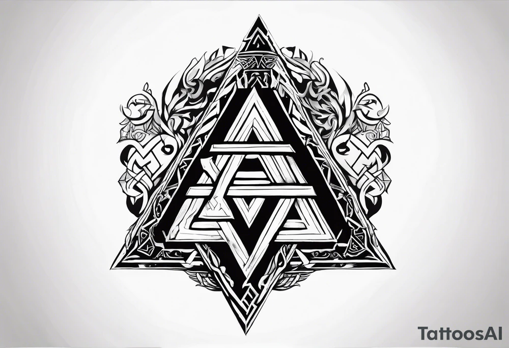 Valhalla fire runes
Sword shield valknut tattoo idea