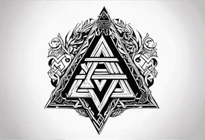 Valhalla fire runes
Sword shield valknut tattoo idea