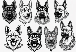Angry German shepherd dog tattoo idea
