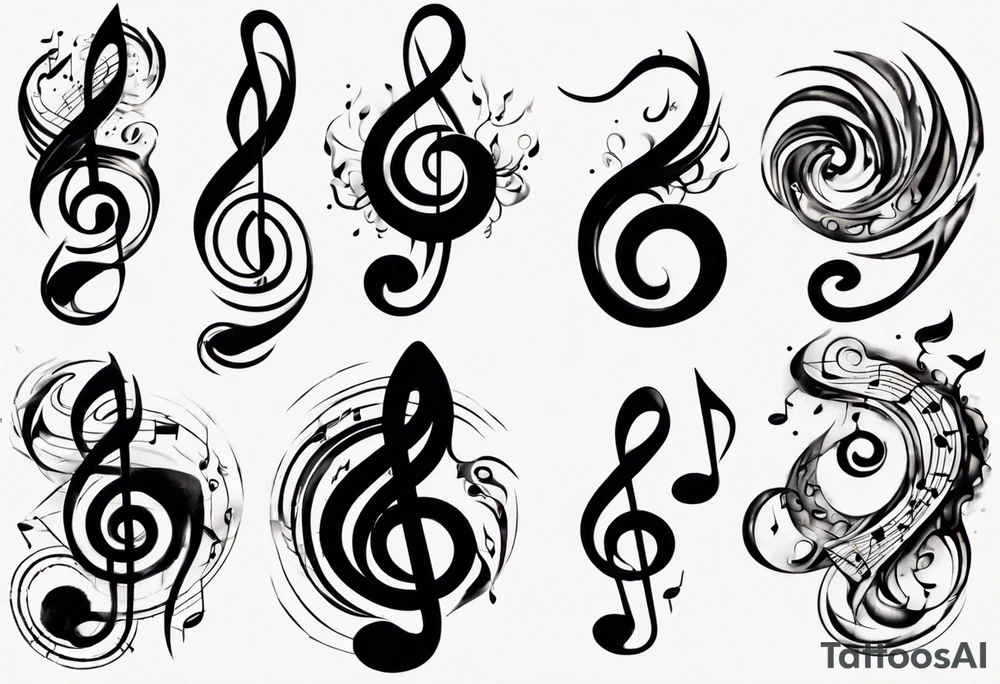 music note negative tattoo idea