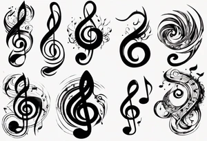 music note negative tattoo idea