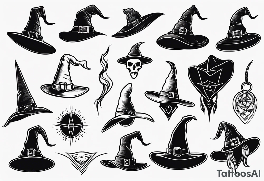witch hat contour tattoo idea