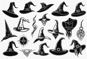 witch hat contour tattoo idea