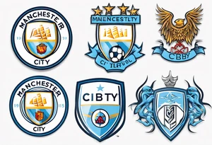 modified Manchester City football club logo or crest with creative background tattoo idea
