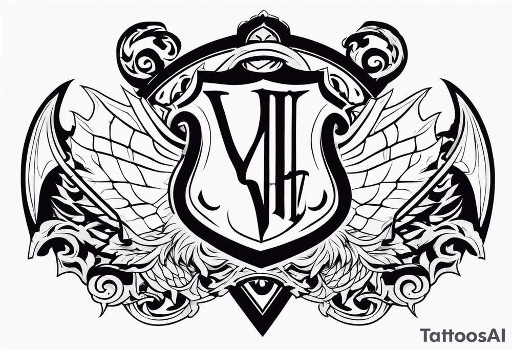 Valhalla sword shield dragon axe valkyrie tattoo idea