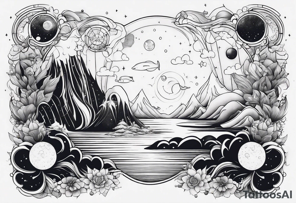 The Secrets of the Universe and the Deep Sea tattoo idea