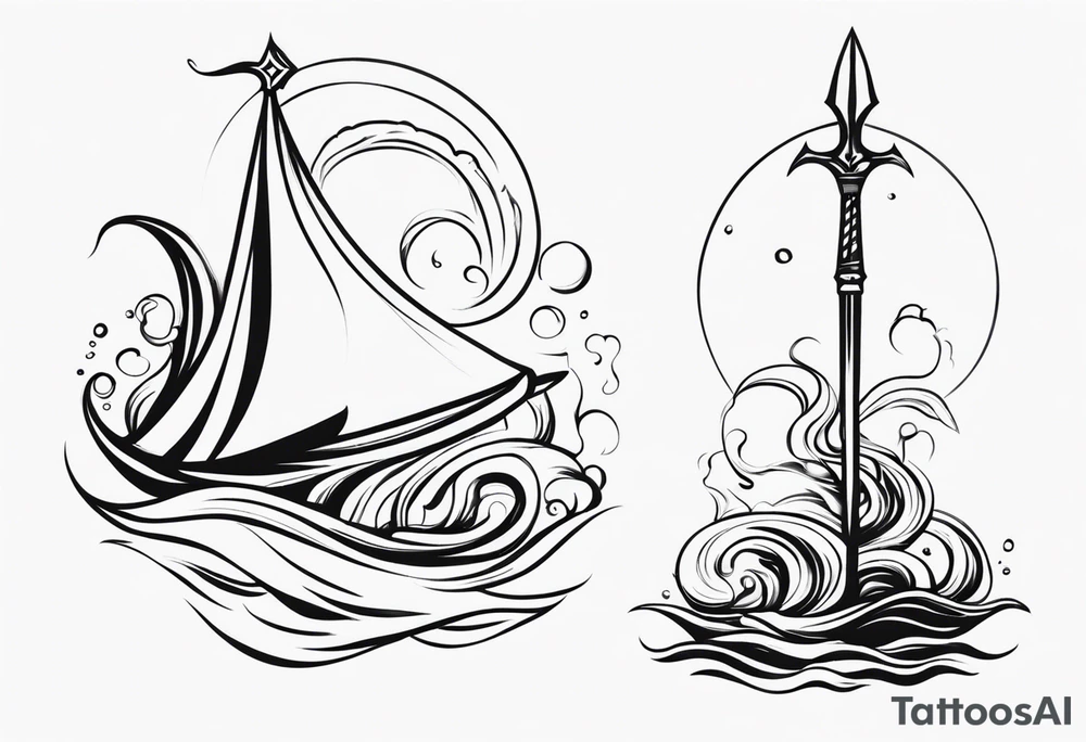 trident poseidon tattoo idea