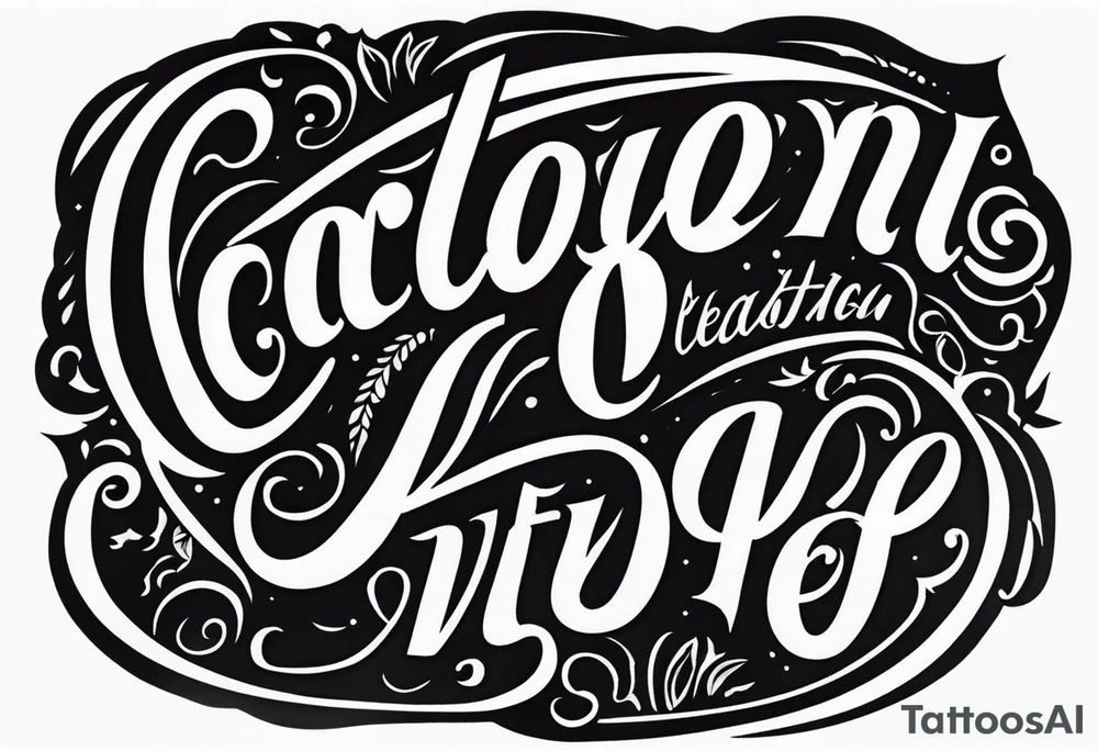 Cut here lettering tattoo design tattoo idea