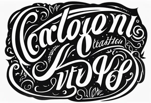 Cut here lettering tattoo design tattoo idea