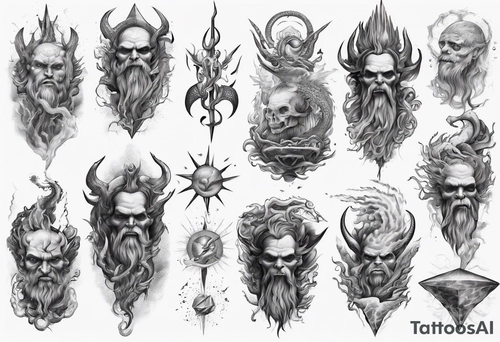 ocean gods thunder tattoo idea