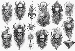 ocean gods thunder tattoo idea