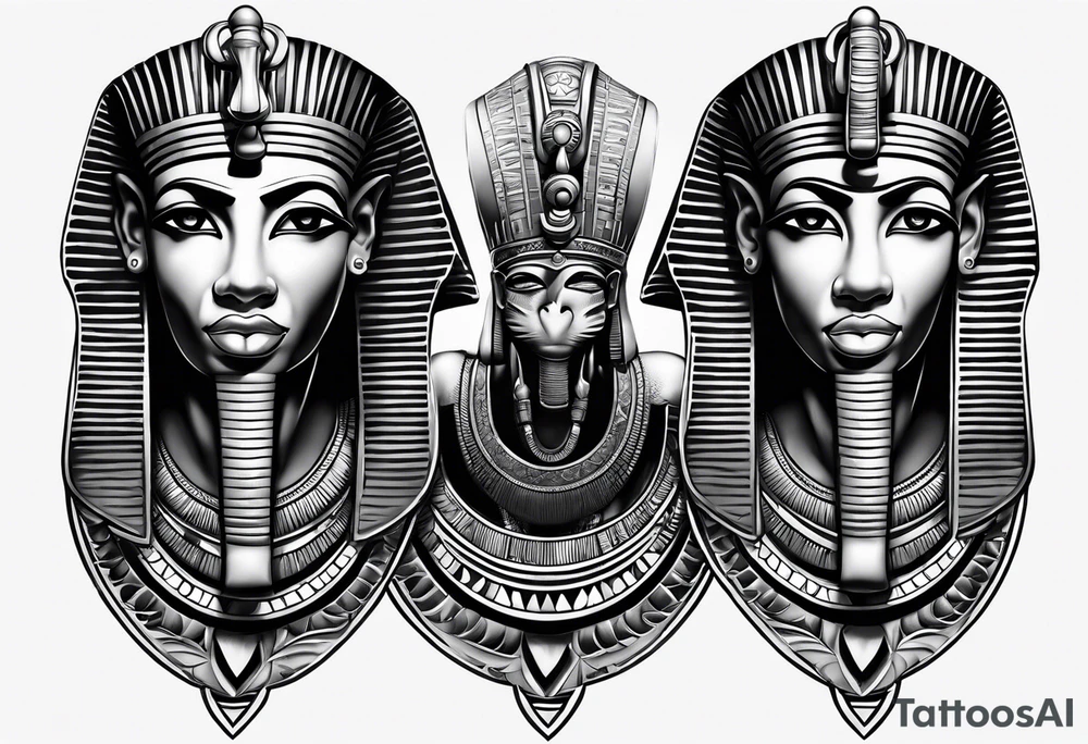 hear no evil, see no evil, speak no evil egyptian tattoo idea