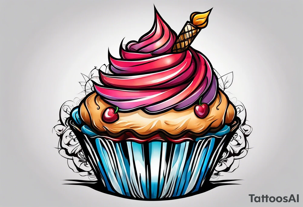 Evil cupcake tattoo idea