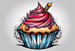 Evil cupcake tattoo idea