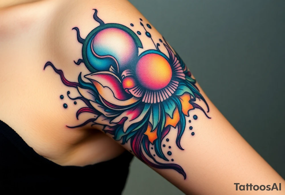 A tatuagem deve expressar força, liberdade e conexão com a multiplicidade da vida, incorporando elementos abstratos e fluidos, com linhas que sugiram movimento e transformação contínua. Evite clichês e busque um design original e significativo. tattoo idea