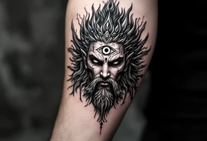dmt deity with 3rd eye open tattoo idea