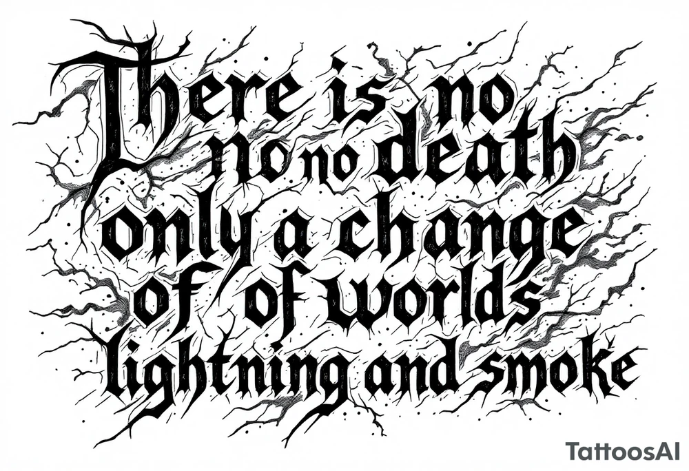 there is no death only a change of worlds lightning and smoke tattoo idea