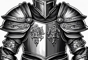 knight upper body heavy armor tattoo idea