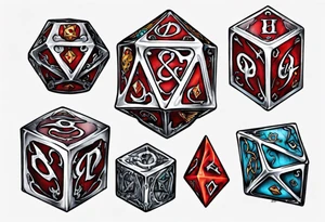 Dungeon and dragons dice tattoo idea