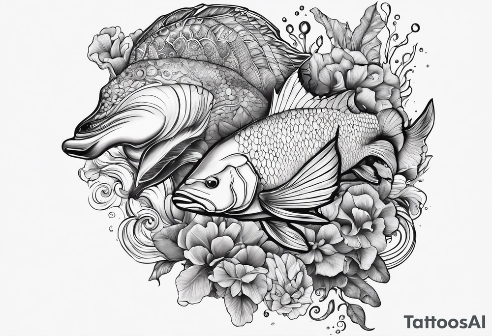 Father daughter matching. Water related. Marine life tattoo idea