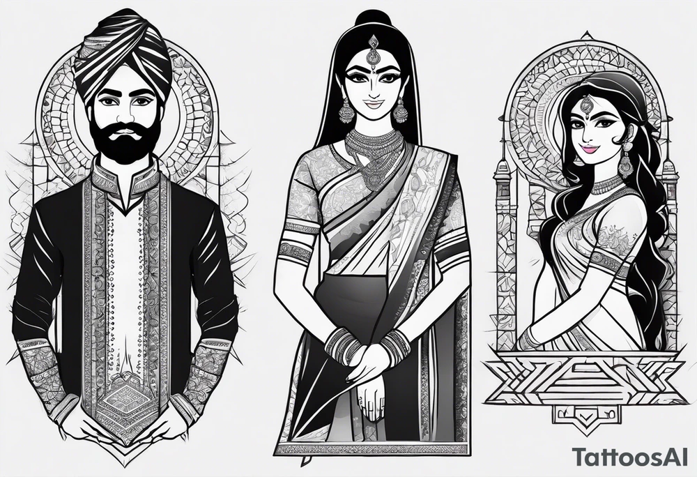 My name is karan and my wife name is kiran i want tattoo single tattoo with both characters tattoo idea