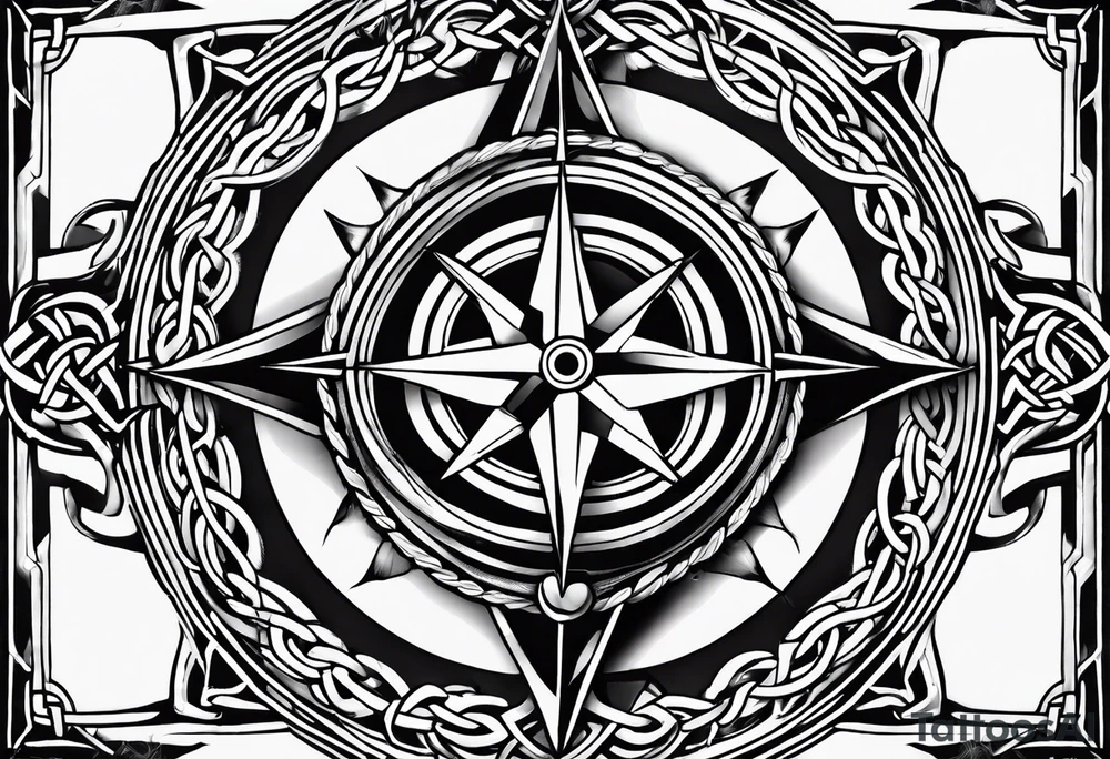 Celtic, forearm, half sleeve, anchor, compass tattoo idea