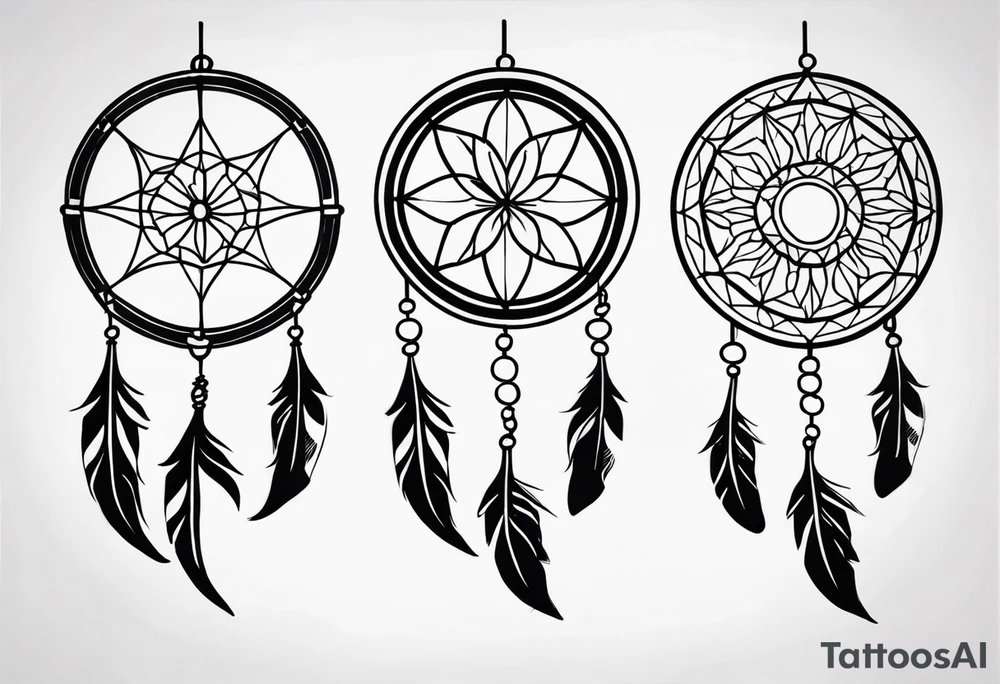 dream catcher long tattoo idea