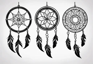 dream catcher long tattoo idea