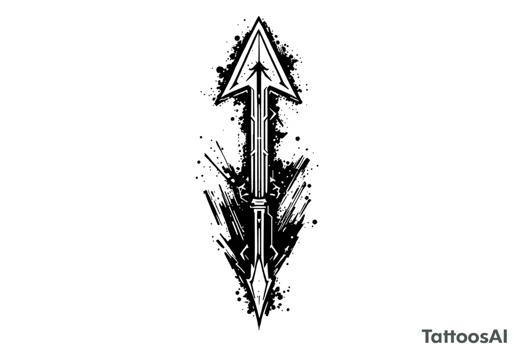 one  arrow  that look down tattoo idea