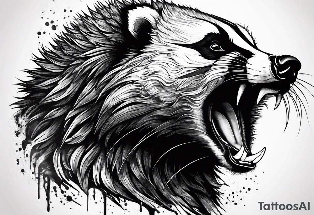 aggressive badger/wolverine tattoo idea