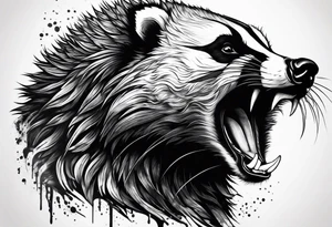 aggressive badger/wolverine tattoo idea