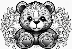 cute teddy bear tattoo idea