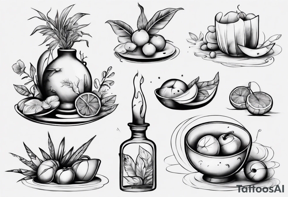 Still life scene tattoo idea