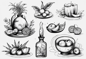 Still life scene tattoo idea
