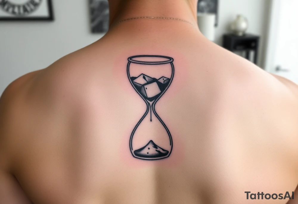 Simple but nice hourglass with trippy art details and a diamond or liquid tattoo idea