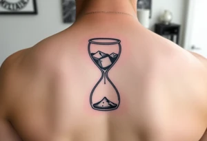 Simple but nice hourglass with trippy art details and a diamond or liquid tattoo idea