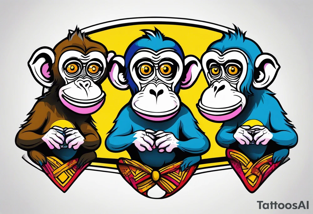 see no evil talk no evil hear no evil monkeys tattoo idea