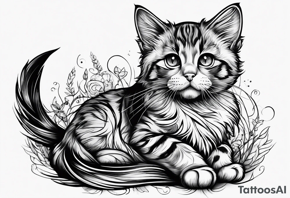 Midwest emo cat tattoo idea