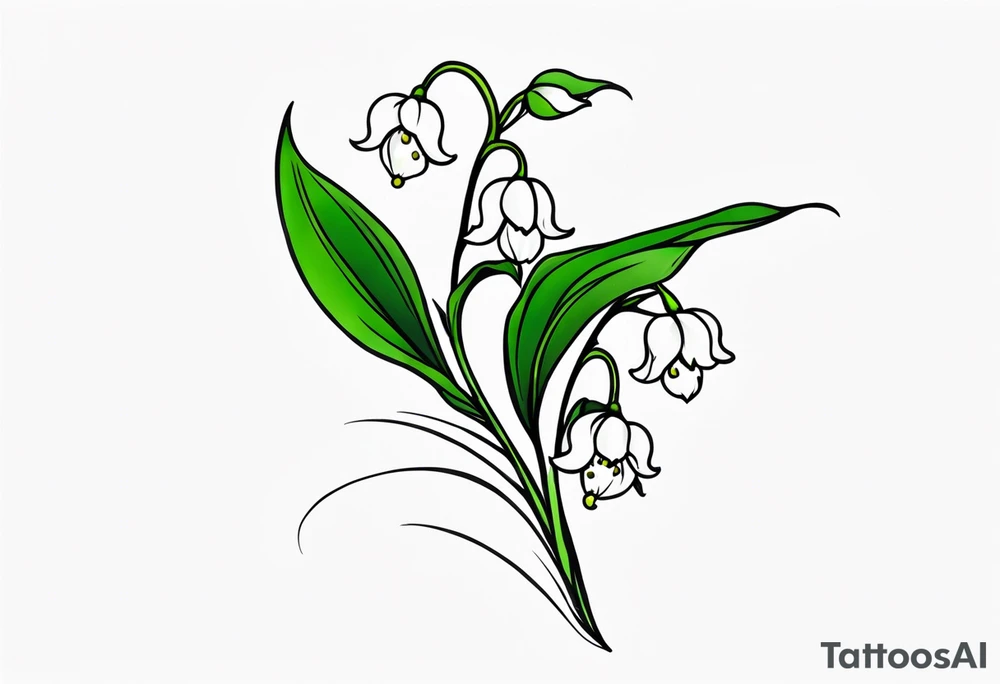 Neo traditional lily of the valley tattoo idea